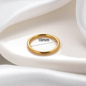 1 Piece Simple Series Classic Geometric Titanium Steel  Gold Color Material Women's Hoop Earrings h5 